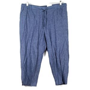 Sag Harbor Blue Women's Pants Elastic Waist Drawstring 1X 026